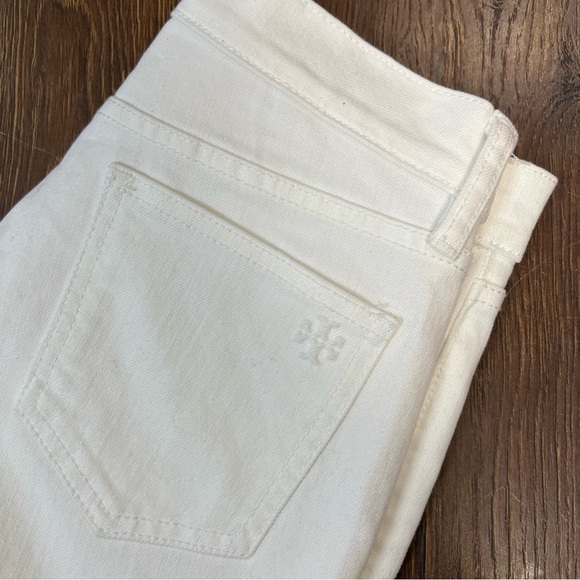 Tory Burch Keira Straight-Leg White Rinse Wash Jeans SZ 26/2 - Picture 4 of 13